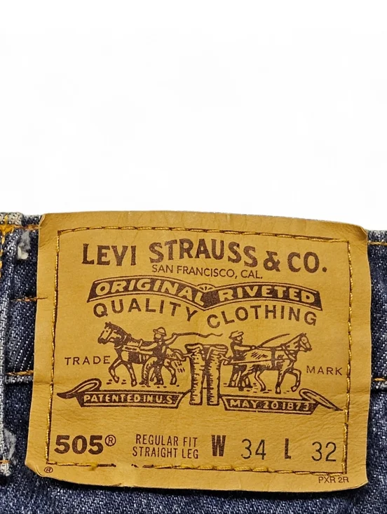 Levi's Orange Tab Vintage 505 Denim Shorts In Distressed Blue Size 30 - Picture 4 of 12